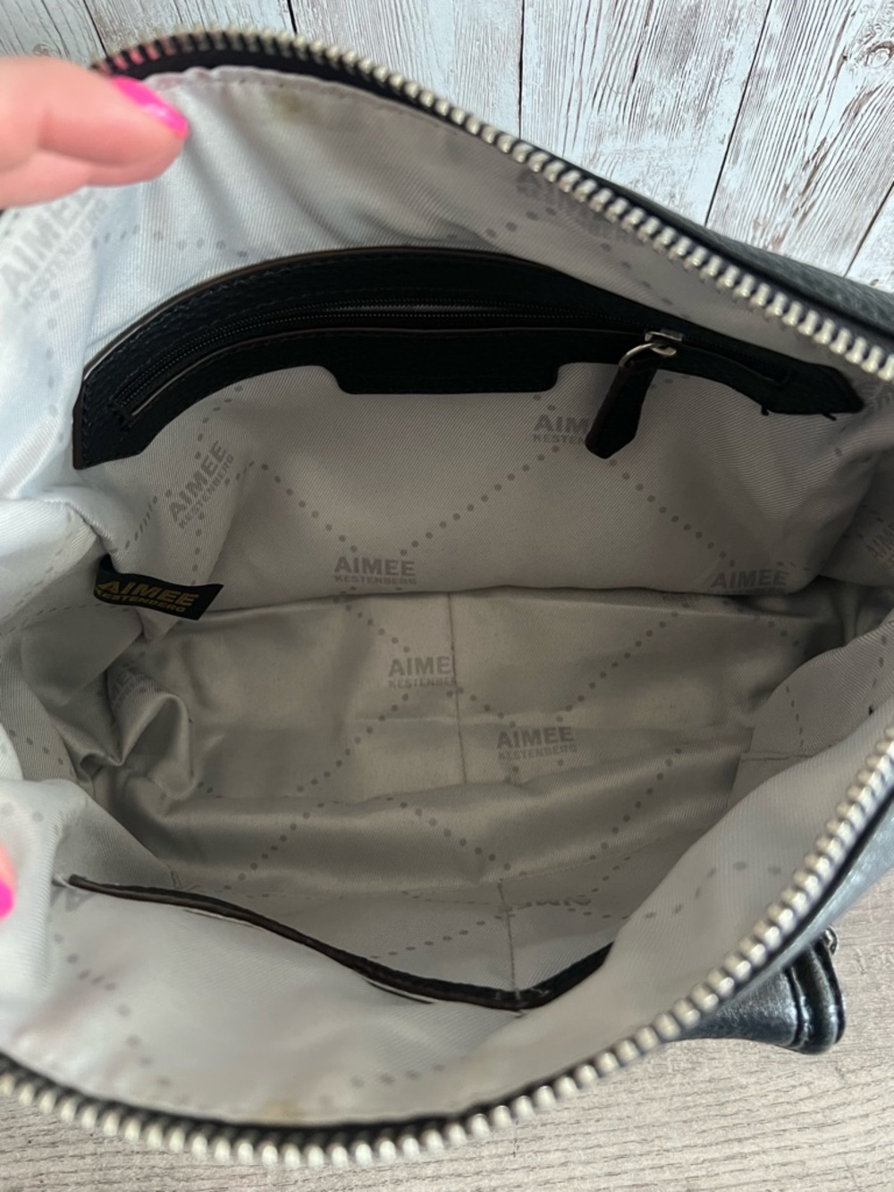 Aimee Kestenberg Black Quilted Leather Moto Shoulder Bag - Picture 3 of 10